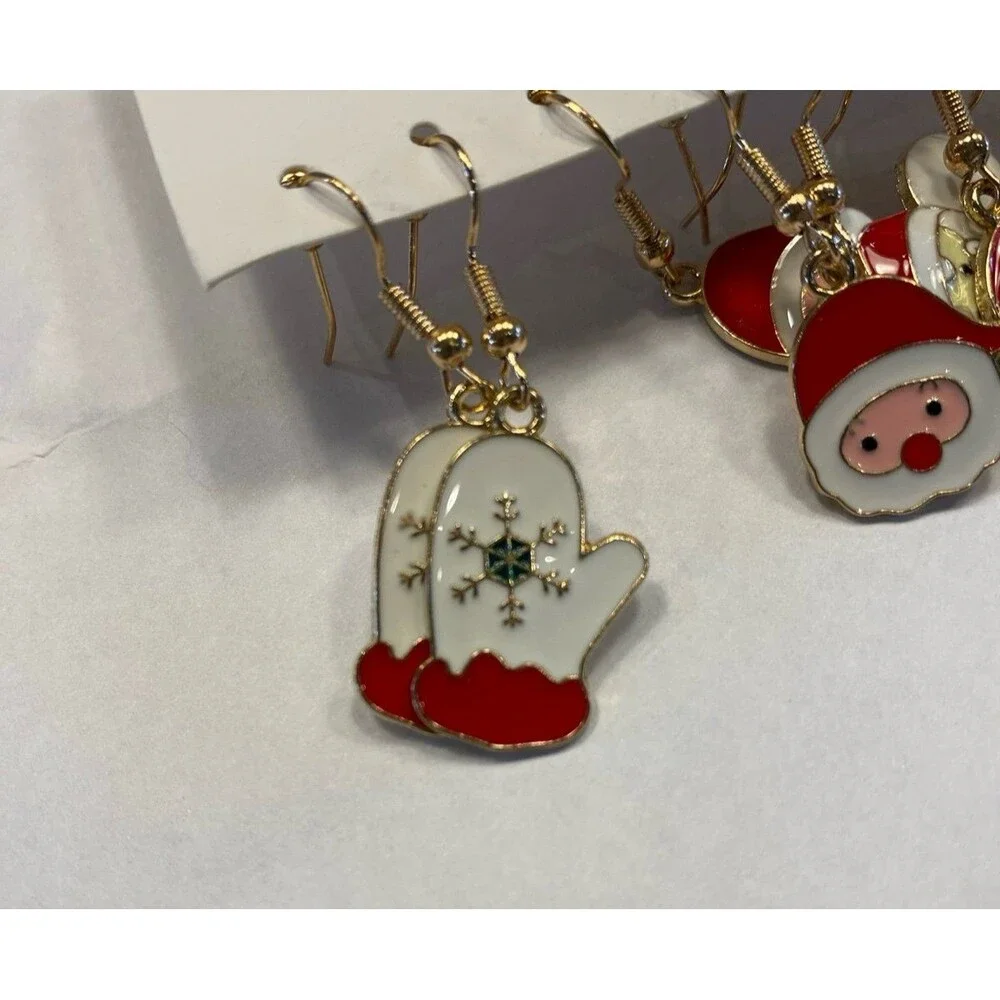 Christmas‎ Jewelry Earrings Santa St Nick Mittens Stocking Stuffer Gift for Her